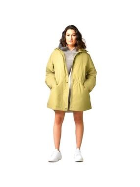 Butter Yellow Spring Jacket Anorak Coat with Hood & Madras Plaid Lining 17/18